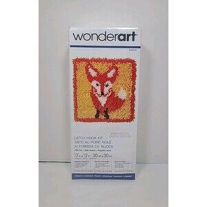 Wonderart Latch Hook Kit #426232 Little Fox 12inx12in Sealed